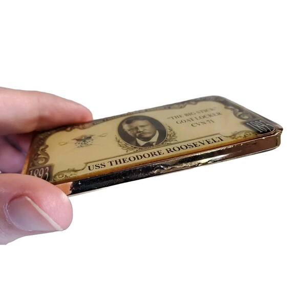 USN Navy Challenge Coin USS Roosevelt The Big Stick Goat Locker CVN 71 Heavy‎ - Picture 5 of 5